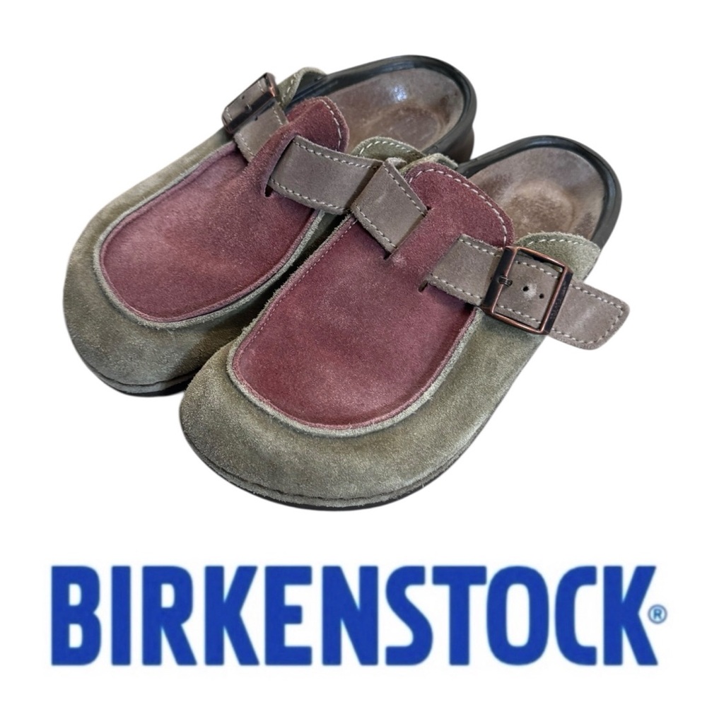 Birkenstock Buckley Suede Leather Slip On Clogs